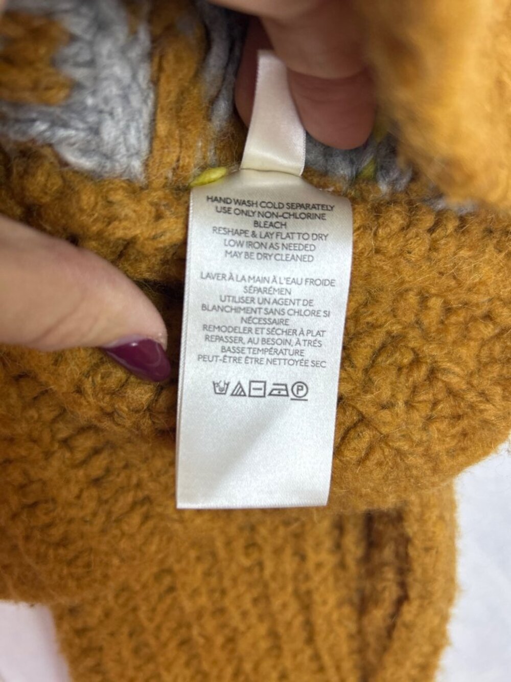 Free People Cropped Sweater Size S Cozy Alpine Mock Neck Alpaca Wool Blend - Picture 9 of 12